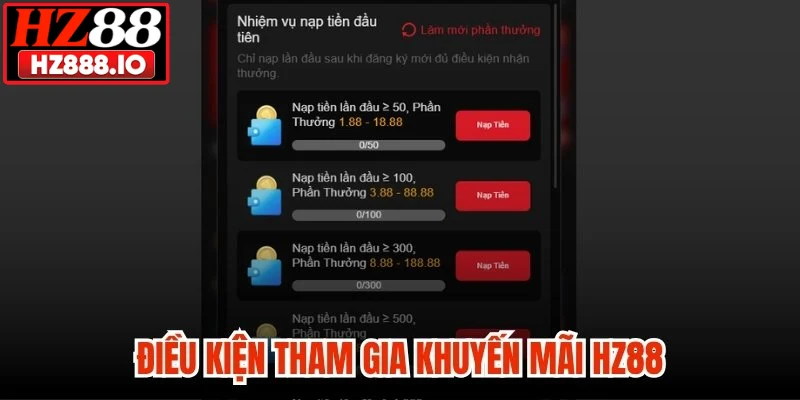 Điều kiện khuyến mãi HZ88