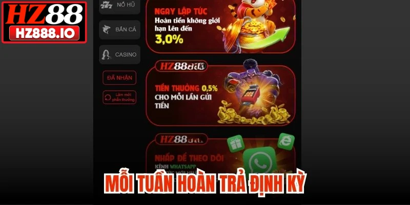 Mỗi tuần hoàn trả định kỳ