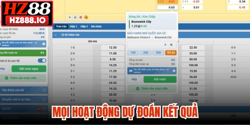 Mọi hoạt động dự đoán kết quả